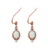 Drop Dangle Earrings Lab Created Opal 925 Sterling Silver (16mm)