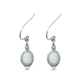 Drop Dangle Earrings Lab Created Opal 925 Sterling Silver (16mm)