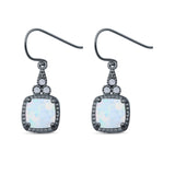 Drop Dangle Earrings Cushion Cut Lab Created Opal 925 Sterling Silver (15mm)