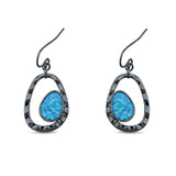 Drop Dangle Earrings Lab Created Opal 925 Sterling Silver (26mm)