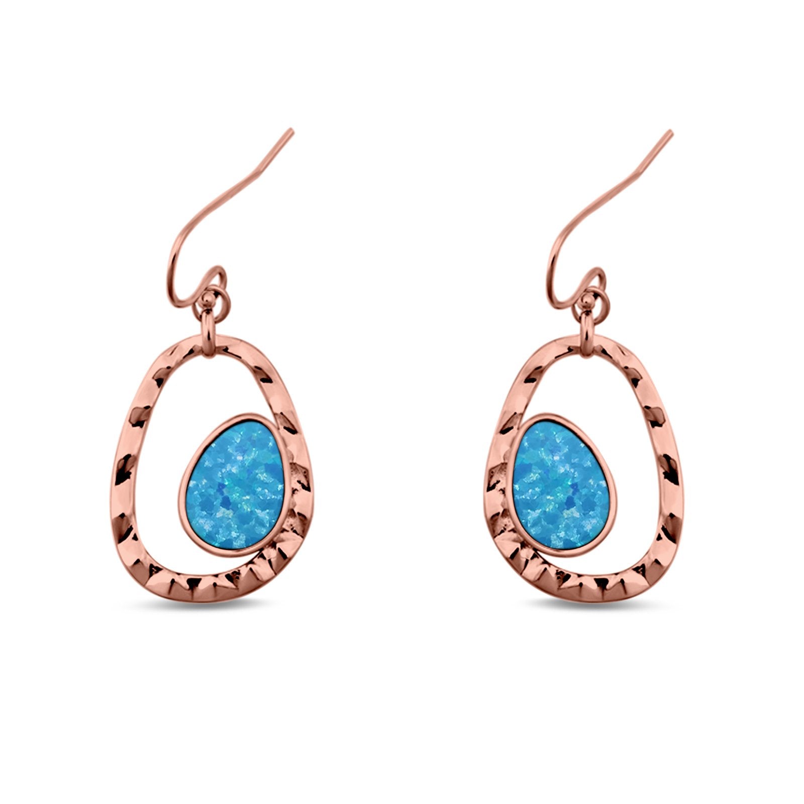 Drop Dangle Earrings Lab Created Opal 925 Sterling Silver (26mm)