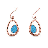 Drop Dangle Earrings Lab Created Opal 925 Sterling Silver (26mm)