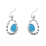 Drop Dangle Earrings Lab Created Opal 925 Sterling Silver (26mm)