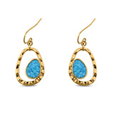 Drop Dangle Earrings Lab Created Opal 925 Sterling Silver (26mm)