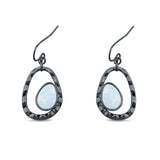 Drop Dangle Earrings Lab Created Opal 925 Sterling Silver (26mm)