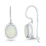 Dangling Leverback Earrings Created Opal 925 Sterling Silver (11mm)