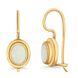 Dangling Leverback Earrings Created Opal 925 Sterling Silver (11mm)