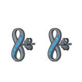 Infinity Stud Earrings Lab Created Opal 925 Sterling Silver (11mm)