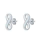 Infinity Stud Earrings Lab Created Opal 925 Sterling Silver (11mm)