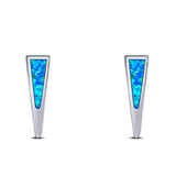 New Style Stud Earring Created Opal Solid 925 Sterling Silver (12.4mm)