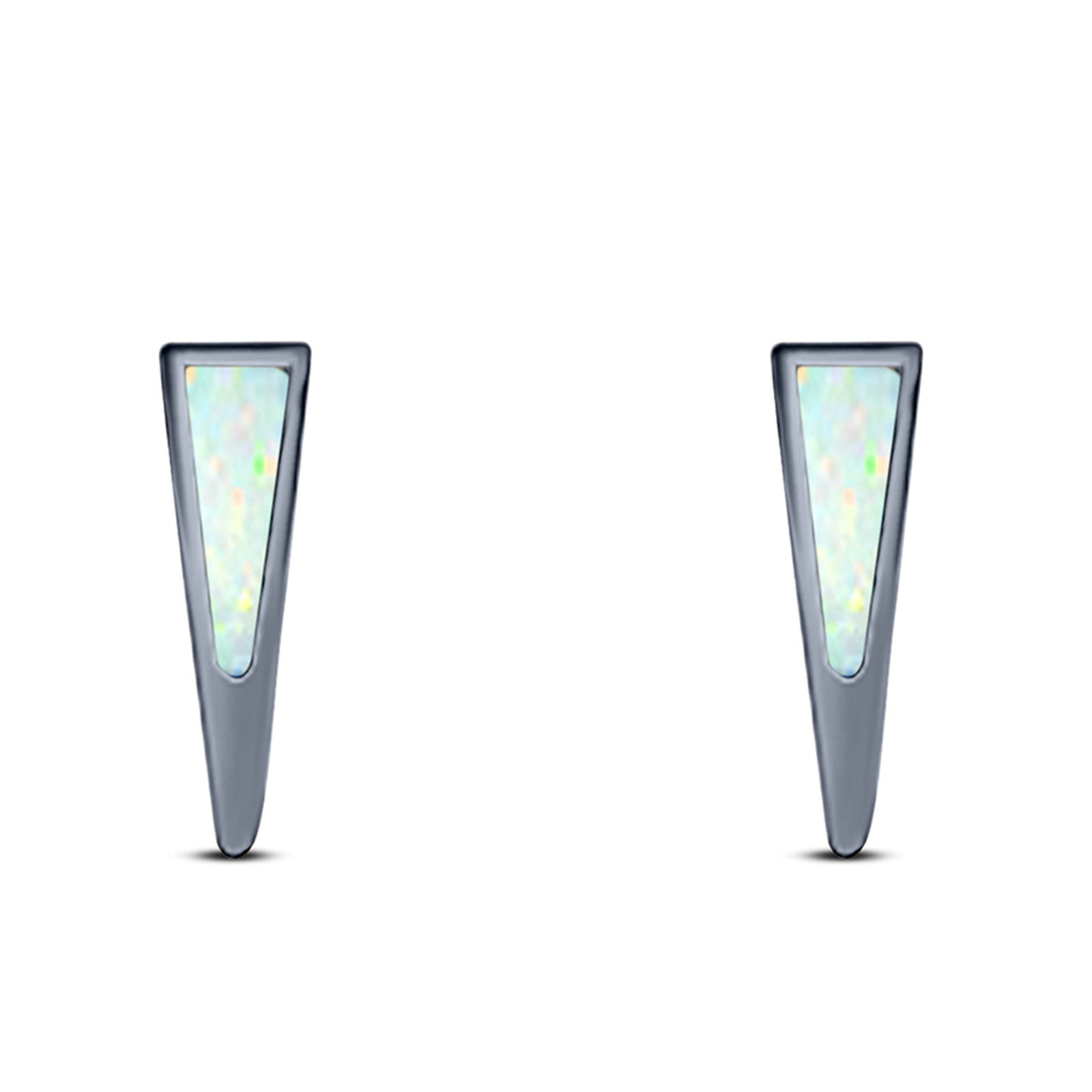 New Style Stud Earring Created Opal Solid 925 Sterling Silver (12.4mm)