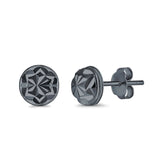 Half Ball Design Stud Earrings 925 Sterling Silver (7mm)