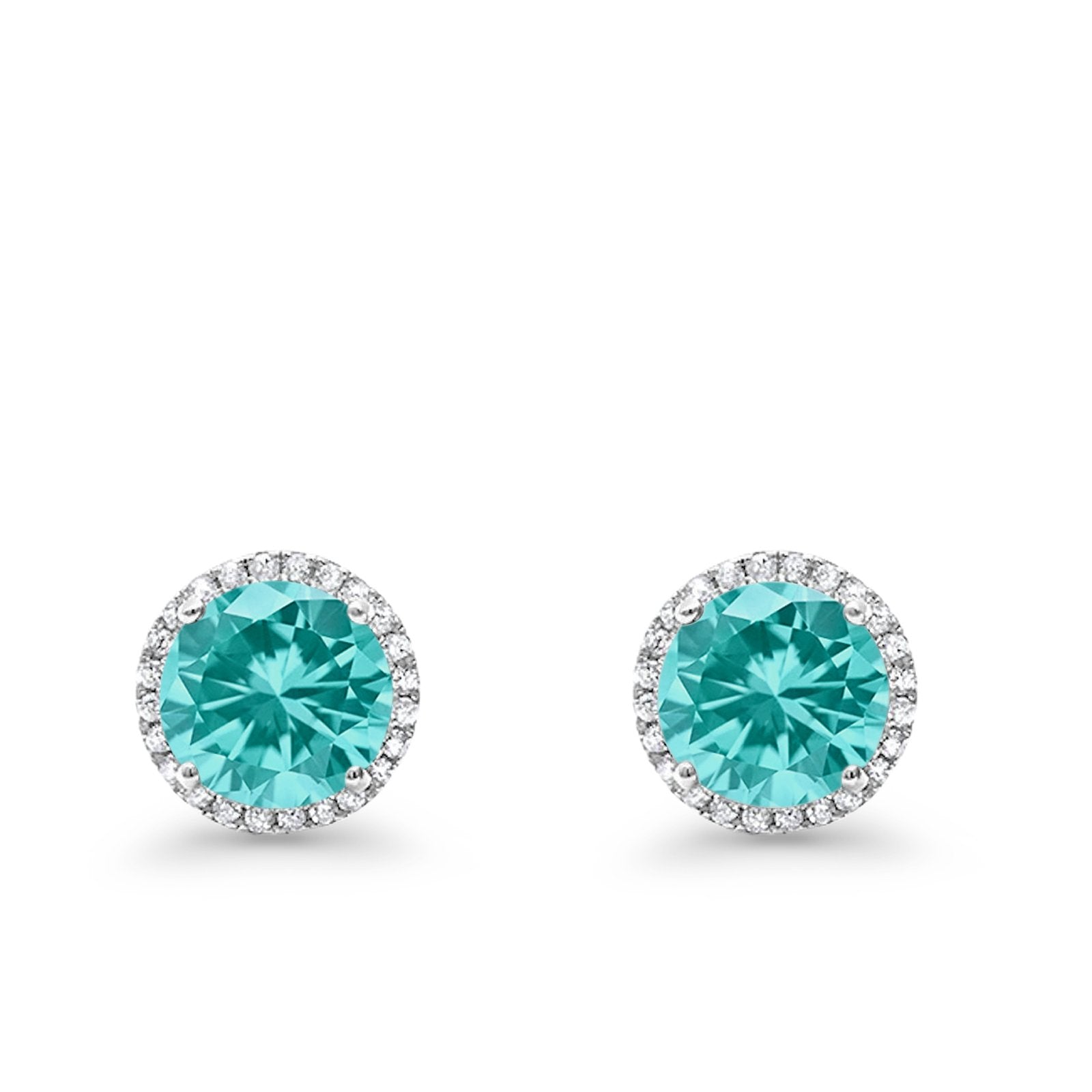 Stud Solitaire Wedding Earrings 925 Sterling Silver Simulated CZ Stud Earrings