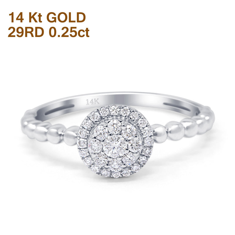 14K Gold 0.25ct Round 7.8mm G SI Promise Diamond Engagement Wedding Ring
