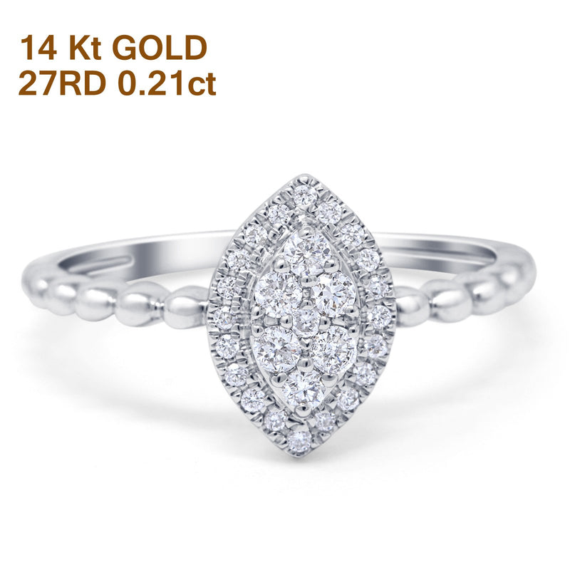 14K Gold 0.21ct Round 11mm G SI Promise Diamond Engagement Wedding Ring