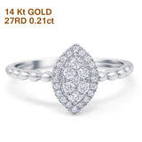 14K Gold 0.21ct Round 11mm G SI Promise Diamond Engagement Wedding Ring