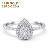 14K Gold 0.26ct Round 9mm G SI Promise Diamond Engagement Wedding Ring