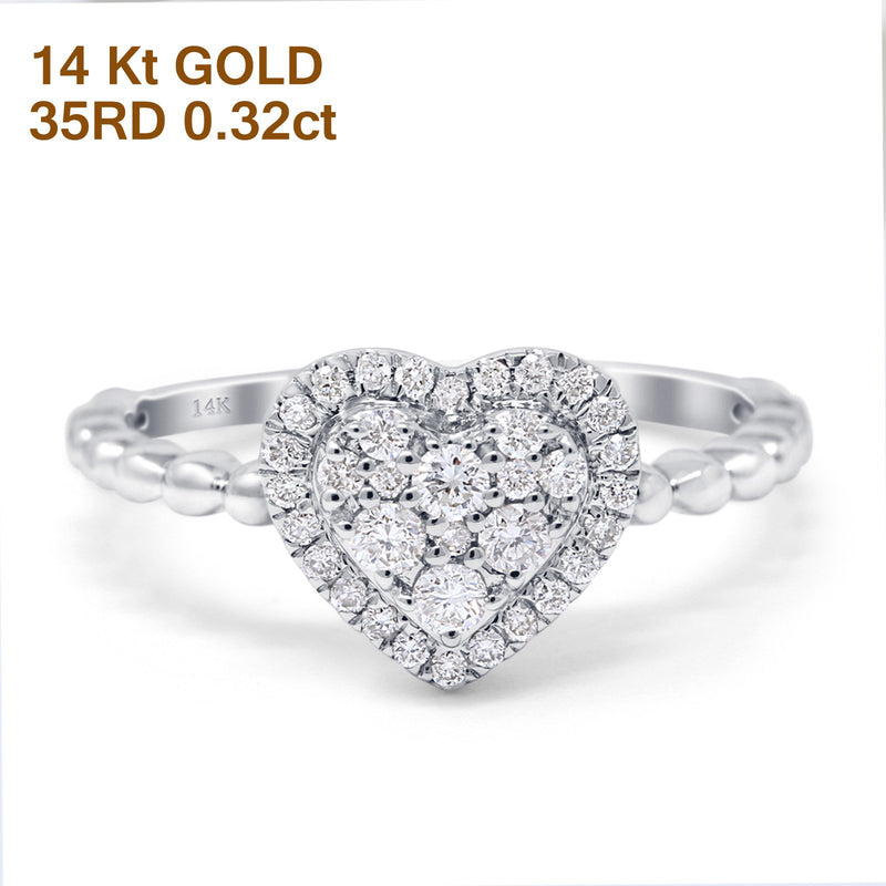 14K Gold 0.32ct Round 8.4mm G SI Promise Diamond Engagement Wedding Ring