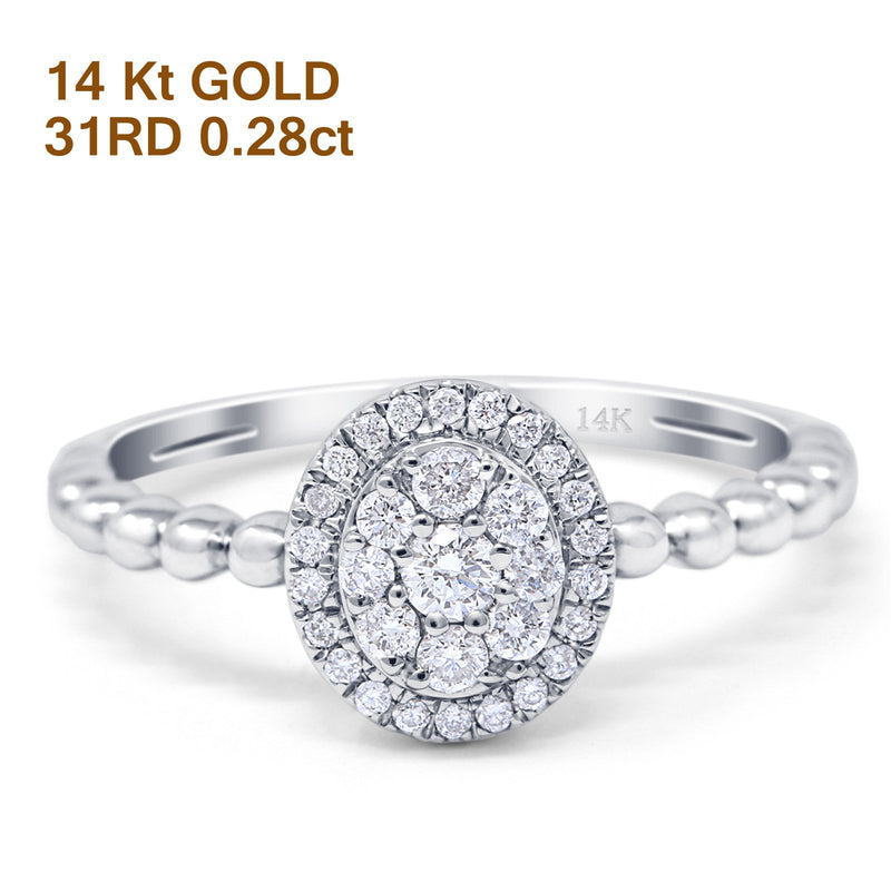 14K Gold 0.28ct Round 8.8mm G SI Solitaire Promise Diamond Engagement Wedding Ring