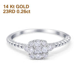 14K Gold 0.26ct Round 6.3mm G SI Diamond Engagement Wedding Promise Ring