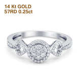 14K Gold 0.25ct Round 7mm G SI Diamond Promise Engagement Wedding Ring