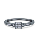 Fashion Ring Wedding Engagement Band Round Pave Simulated Cubic Zirconia 925 Sterling Silver (5mm)