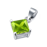 Solitaire Simulated Cubic Zirconia Pendant for Necklace 925 Sterling Silver