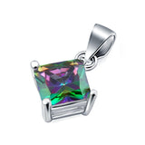 Solitaire Simulated Cubic Zirconia Pendant for Necklace 925 Sterling Silver