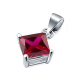 Solitaire Simulated Cubic Zirconia Pendant for Necklace 925 Sterling Silver