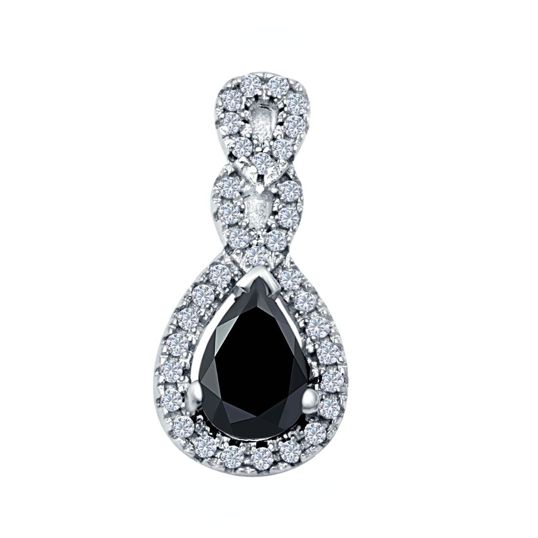 Fashion Jewelry Charm Pendant Pear Simulated Cubic Zirconia 925 Sterling Silver