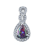 Fashion Jewelry Charm Pendant Pear Simulated Cubic Zirconia 925 Sterling Silver