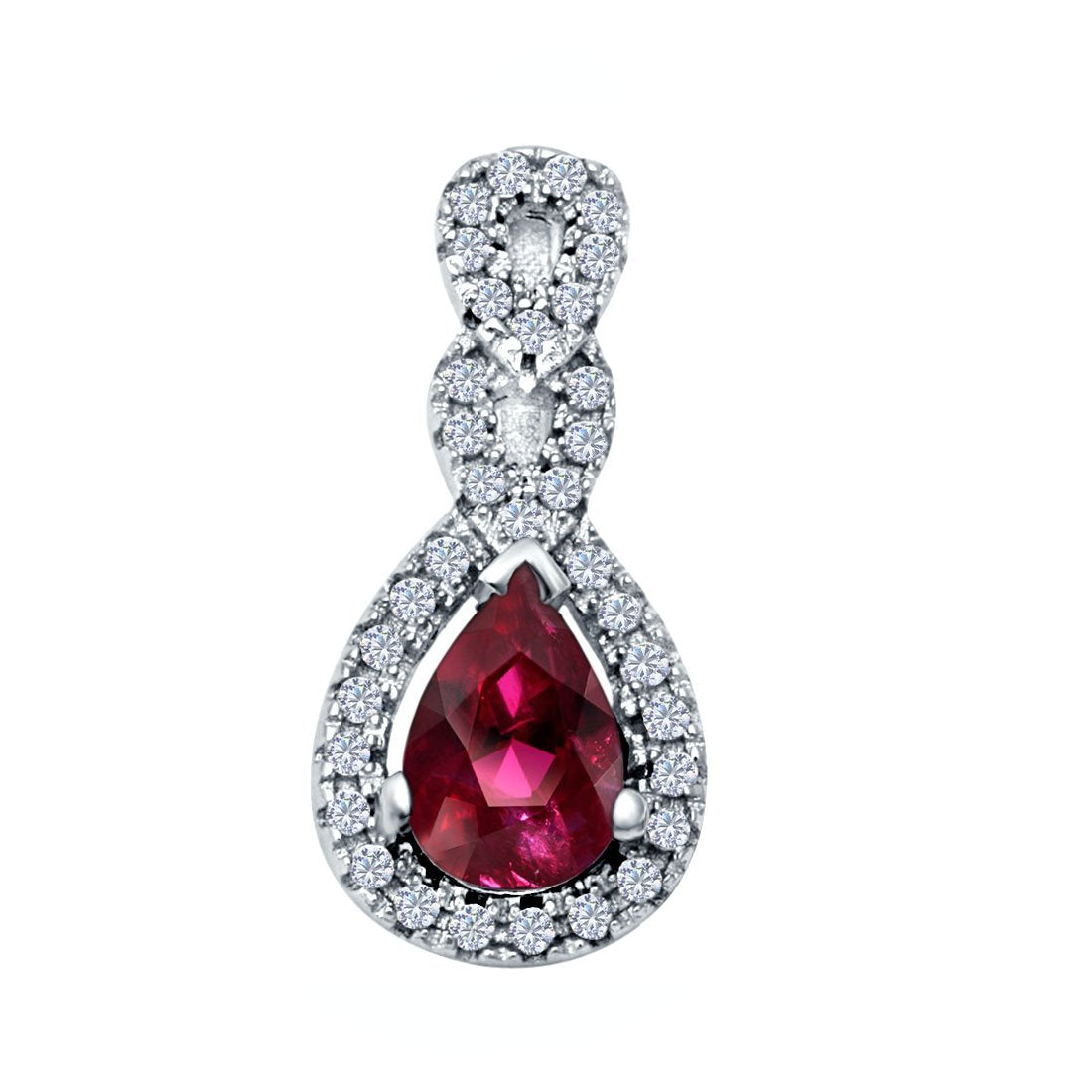 Fashion Jewelry Charm Pendant Pear Simulated Cubic Zirconia 925 Sterling Silver