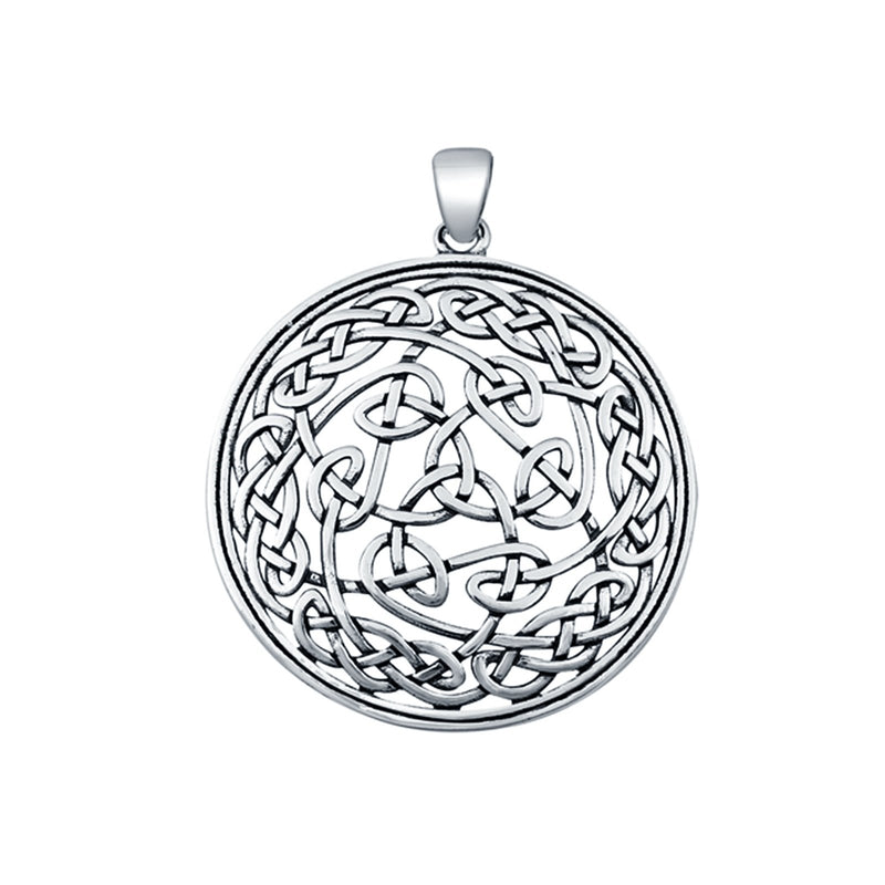 Celtic Design Charm Pendant Round 925 Sterling Silver Fashion Jewelry