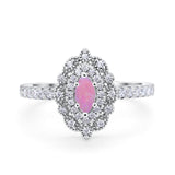 Art Deco Marquise Wedding Ring Simulated Cubic Zirconia 925 Sterling Silver