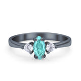 Three Stone Wedding Ring Simulated Cubic Zirconia 925 Sterling Silver