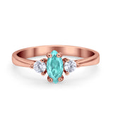 Three Stone Wedding Ring Simulated Cubic Zirconia 925 Sterling Silver