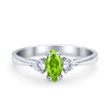 Three Stone Wedding Ring Simulated Cubic Zirconia 925 Sterling Silver