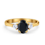 Three Stone Wedding Ring Oval Simulated Cubic Zirconia 925 Sterling Silver