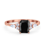 Art Deco Wedding Ring Marquise Simulated Cubic Zirconia 925 Sterling Silver