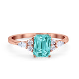 Art Deco Wedding Ring Marquise Simulated Cubic Zirconia 925 Sterling Silver