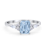 Art Deco Wedding Ring Marquise Simulated Cubic Zirconia 925 Sterling Silver