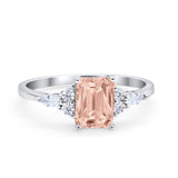 Art Deco Wedding Ring Marquise Simulated Cubic Zirconia 925 Sterling Silver