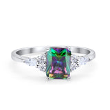 Art Deco Wedding Ring Marquise Simulated Cubic Zirconia 925 Sterling Silver