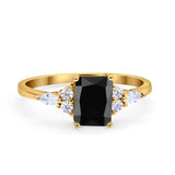 Art Deco Wedding Ring Marquise Simulated Cubic Zirconia 925 Sterling Silver