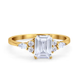 Art Deco Wedding Ring Marquise Simulated Cubic Zirconia 925 Sterling Silver