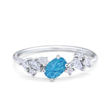 Art Deco Wedding Ring Oval Simulated Cubic Zirconia 925 Sterling Silver