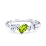 Art Deco Wedding Ring Oval Simulated Cubic Zirconia 925 Sterling Silver