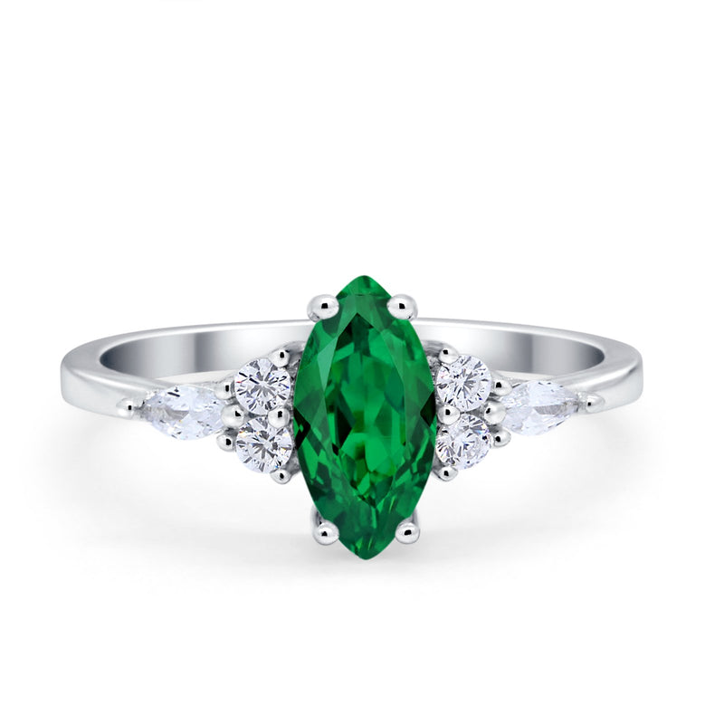 Vintage Style Wedding Ring Round Simulated Cubic Zirconia 925 Sterling Silver