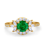 Halo Floral Wedding Ring Marquise Simulated Cubic Zirconia 925 Sterling Silver