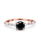 Art Deco Solitaire Wedding Ring Simulated Cubic Zirconia 925 Sterling Silver